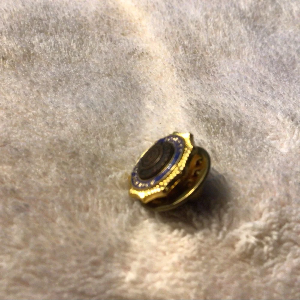 Gold and Blue Enamel Cufflink - Classic Crest Design